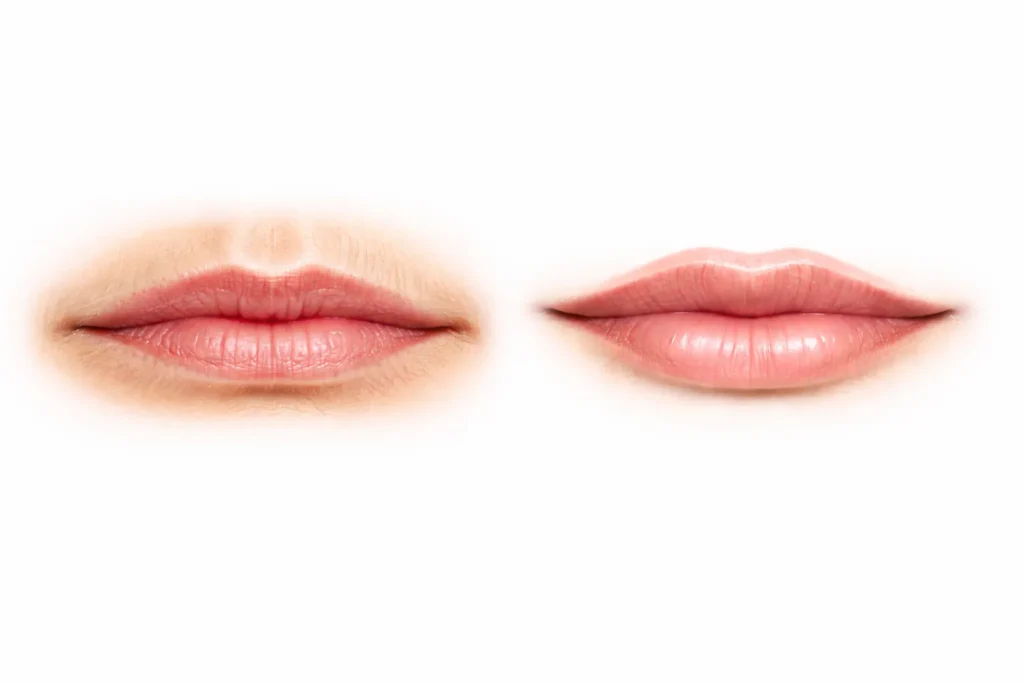 before and after of lip filler service